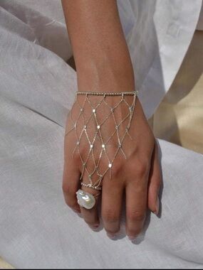 Silver hand chain